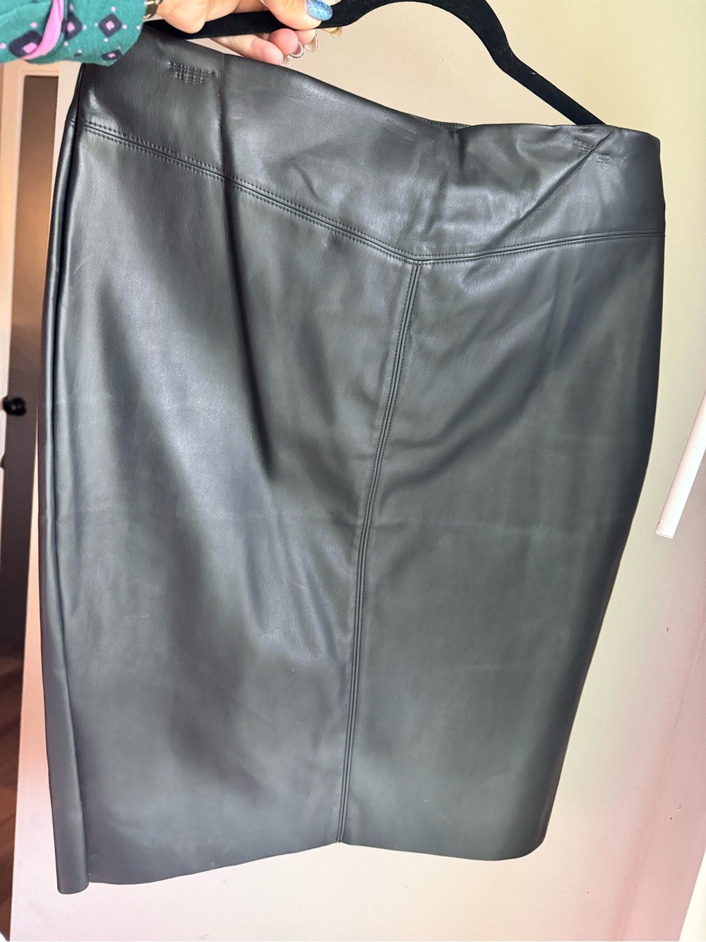 Express Black Faux Leather Pencil Skirt